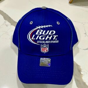 Bud Light, NFL ball hat, Velcro back new without tag
